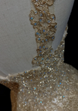 Pretty Ball Gown Sweetheart Gold Lace Short Formal 8th Grade Homecoming Dresses Summer Middle School Hoco Dress Homecoming Outfits HZ1214