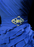 Pretty A line Spaghetti Straps Royal Blue Chiffon Short Formal 8th Grade Homecoming Dresses Summer Middle School Hoco Dress Homecoming Outfits HZ1214