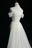 Vintage Bridal Gown 1960s Mermaid Off The Shoulder Sequin Long White Wedding Dresses Elegant Bridal Gowns HZ1214
