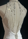 Vintage Bridal Gown 1960s A Line Jewel Neck Chiffon Long White Wedding Dresses Elegant Bridal Gowns HZ1214