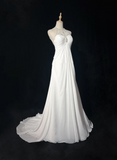 Vintage Bridal Gown 1960s A Line Jewel Neck Chiffon Long White Wedding Dresses Elegant Bridal Gowns HZ1214