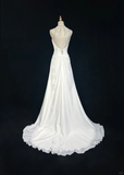 Vintage Bridal Gown 1960s A Line Jewel Neck Chiffon Long White Wedding Dresses Elegant Bridal Gowns HZ1214