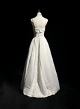 Vintage A line Spaghetti Straps White Satin Long 1940s 1950s Wedding Dresses Elegant Bridal Gowns HZ1214