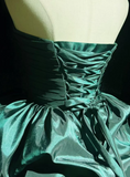 Vintage Ball Gown Sweetheart Taffeta Dark Green Sleeveless Mini Short Formal 8th Grade Homecoming Dresses Summer Middle School Hoco Dress Homecoming Outfits HZ1214