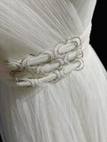 Vintage Bridal Gown 1960s Ball Gown V Neck Tulle Long White Wedding Dresses Elegant Bridal Gowns HZ1214