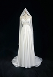Vintage Bridal Gown 1960s A Line V Neck Chiffon Long White Wedding Dresses Elegant Bridal Gowns HZ1214