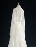 Vintage Bridal Gown 1960s A Line V Neck Chiffon Long White Wedding Dresses Elegant Bridal Gowns HZ1214