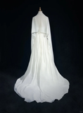 Vintage Bridal Gown 1960s A Line V Neck Chiffon Long White Wedding Dresses Elegant Bridal Gowns HZ1214