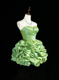 Vintage Ball Gown Sweetheart Taffeta Green Sleeveless Mini Short Formal 8th Grade Homecoming Dresses Summer Middle School Hoco Dress Homecoming Outfits HZ1214