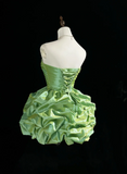 Vintage Ball Gown Sweetheart Taffeta Green Sleeveless Mini Short Formal 8th Grade Homecoming Dresses Summer Middle School Hoco Dress Homecoming Outfits HZ1214