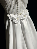Vintage Bridal Gown 1960s Sheath Spaghetti Straps Satin White Long Summer Autumn Wedding Dresses Elegant Bridal Gowns HZ1214