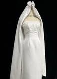 Vintage Bridal Gown 1960s Sheath Spaghetti Straps Satin White Long Summer Autumn Wedding Dresses Elegant Bridal Gowns HZ1214