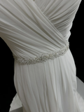Vintage A line Scoop White Chiffon Long 1940s 1950s Wedding Dresses Elegant Bridal Gowns HZ1214