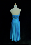 Pretty A line Halter Royal Blue Tea Length Formal 8th Grade Homecoming Dresses Summer Middle School Hoco Dress Homecoming Outfits HZ1214