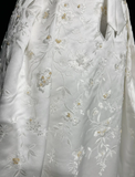 Vintage A line Bateau White Satin Long 1940s 1950s Wedding Dresses Elegant Bridal Gowns HZ1214