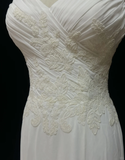 Vintage Mermaid Spaghetti Straps White Chiffon Appliques Long 1940s 1950s Wedding Dresses Elegant Bridal Gowns HZ1214