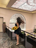 Sexy Ball Gown Strapless Black Satin Mini Short Formal 8th Grade Homecoming Dresses Summer Middle School Hoco Dress Homecoming Outfits Birthday Outfit HZ1214