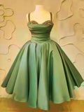 Fancy Short Hoco Dresses Ball Gown Spaghetti Straps Green Formal 8th Grade Homecoming Dresses Summer Middle School Homecoming Outfits HZ1214