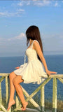 Cute A Line Straps White Lace Mini Short Formal 8th Grade Homecoming Dresses Summer Middle School Hoco Dress Homecoming Outfits HZ1214