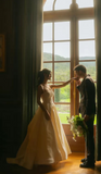 Unique Wedding Dress Ball Gown Square Neck Satin Long Wedding Dresses Bridal Gowns Elegant Brides Gown HZ1214