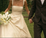 Unique Wedding Dress Ball Gown Square Neck Satin Long Wedding Dresses Bridal Gowns Elegant Brides Gown HZ1214