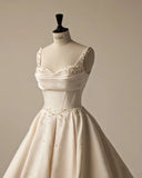 Unique Wedding Dress Ball Gown Straps Neck Satin Long Wedding Dresses Bridal Gowns Elegant Brides Gown HZ1214