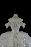 Timeless Bridal Gown Ball Gown Off The Shoulder Sequin Long Wedding Dresses Elegant Brides Gowns HZ1214