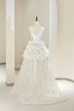 Unique Bridal Gown A Line Sweetheart White Satin Long Wedding Dresses Silver Beads Elegant Brides Gowns HZ1214