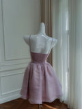 Fancy Short Hoco Dresses A line Straps Lilac Mini Blue Formal 8th Grade Homecoming Dresses Summer Middle School Homecoming Outfits HZ1214