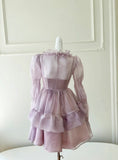 Fancy Short Hoco Dresses A line Straps Lilac Mini Blue Formal 8th Grade Homecoming Dresses Summer Middle School Homecoming Outfits HZ1214