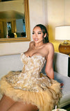 Cute Ball Gown Sweetheart Gold Sleeveless Mini Short Formal 8th Grade Homecoming Dresses Summer Middle School Hoco Dress Homecoming Outfits Birthday Outfit HZ1214