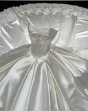 Classy Elegant Wedding Dress Ball Gown Strapless Satin Lace Long Wedding Dresses Bridal Gowns HZ1214