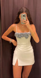 Sexy Sheath Straps White Mini Short Formal 8th Grade Homecoming Dresses Summer Middle School Hoco Dress Homecoming Outfits 18th Birthday Outfit HZ1214