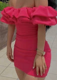 Cute Sheath Off The Shoulder Pink Satin Mini Short Formal 8th Grade Homecoming Dresses Summer Middle School Hoco Dress Homecoming Outfits 25 Birthday Dress HZ1214