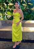 Elegant Sheath Sweetheart Yellow Satin Prom Dresses Party Dress Summer 20th Birthday Outfits 18th Birthday Dresses HZ1214