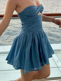 Cute A line Sweetheart Blue Chiffon Mini Short Formal 8th Grade Homecoming Dresses Summer Middle School Hoco Dress Homecoming Outfits 25 Birthday Dress HZ1214