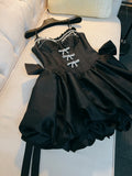 Fancy Short Hoco Dresses Ball Gown Spaghetti Straps Black Formal 8th Grade Homecoming Dresses Summer Middle School Homecoming Outfits HZ1214