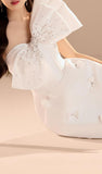 Pretty A line One Shoulder White Satin Formal 8th Grade Homecoming Dresses Summer Middle School Hoco Dress Homecoming Outfits HZ1214