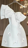 Pretty A line One Shoulder White Satin Formal 8th Grade Homecoming Dresses Summer Middle School Hoco Dress Homecoming Outfits HZ1214