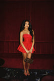 Pretty A line Strapless Red Formal 8th Grade Homecoming Dresses Summer Middle School Hoco Dress Homecoming Outfits HZ1214