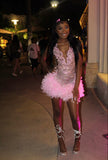 Pretty Sheath V Neck Sleeveless Pink Sequin Short Mini Formal 8th Grade Homecoming Dresses Summer Middle School Hoco Dress Homecoming Outfits HZ1214