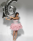 Pretty Ball Gown Sweetheart Pink Sequin Short Formal 8th Grade Homecoming Dresses Summer Middle School Hoco Dress Homecoming Outfits HZ1214