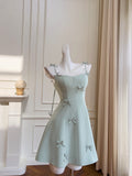 Fancy Short Hoco Dresses A line Spaghetti Straps Mint Green Formal 8th Grade Homecoming Dresses Summer Middle School Homecoming Outfits HZ1214