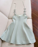 Fancy Short Hoco Dresses A line Spaghetti Straps Mint Green Formal 8th Grade Homecoming Dresses Summer Middle School Homecoming Outfits HZ1214