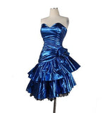 Vintage Sweetheart Sheath Royal Blue Satin Formal 8th Grade Homecoming Dresses Summer Middle School Hoco Dress Homecoming Outfits HZ1214