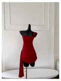 Fancy Short Hoco Dresses Sheath Spaghetti Straps Red Formal 8th Grade Homecoming Dresses Summer Middle School Homecoming Outfits HZ1214