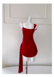 Fancy Short Hoco Dresses Sheath Spaghetti Straps Red Formal 8th Grade Homecoming Dresses Summer Middle School Homecoming Outfits HZ1214