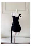 Fancy Short Hoco Dresses Sheath Spaghetti Straps Black Formal 8th Grade Homecoming Dresses Summer Middle School Homecoming Outfits HZ1214