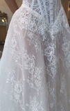 Modest Bridal Gown Ball Gown Strapless White Lace Long Summer Autumn Wedding Dresses Elegant Bridal Gowns HZ1214