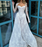 Modest Bridal Gown Ball Gown Strapless White Lace Long Summer Autumn Wedding Dresses Elegant Bridal Gowns HZ1214